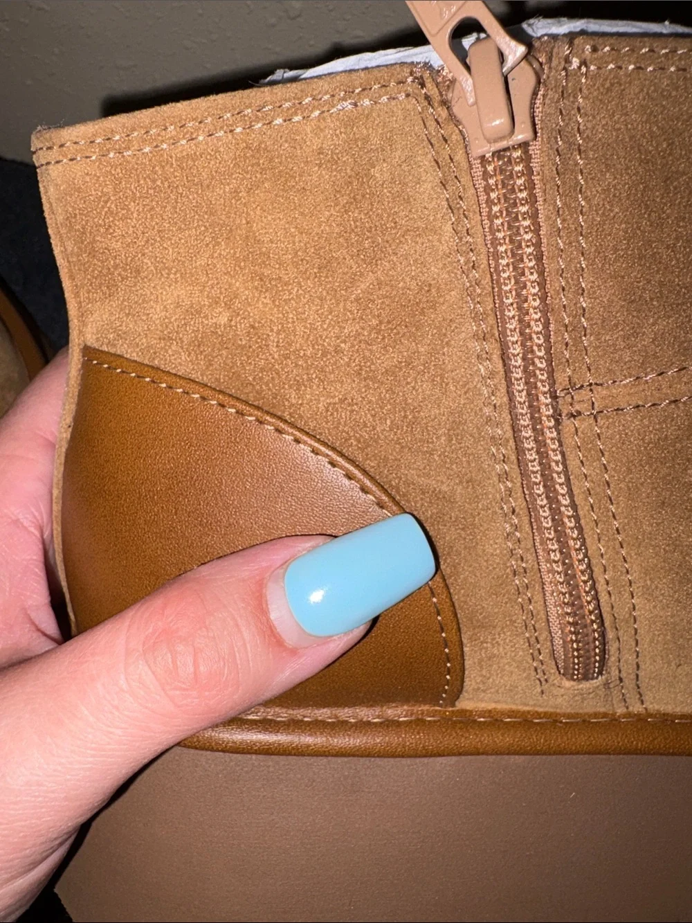 Wild Fable Suede Platform Ankle Boots in Chestnut